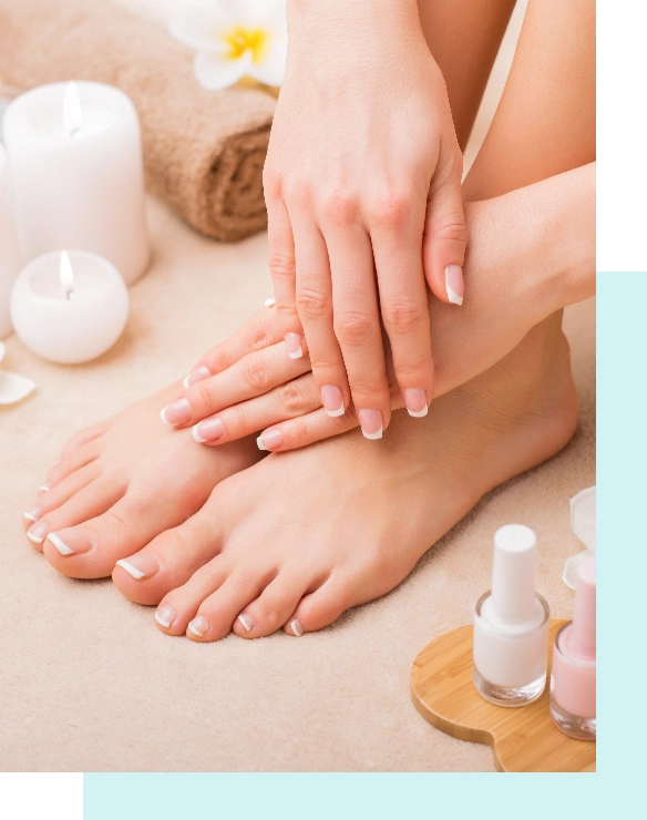 Woman spa hands on feet